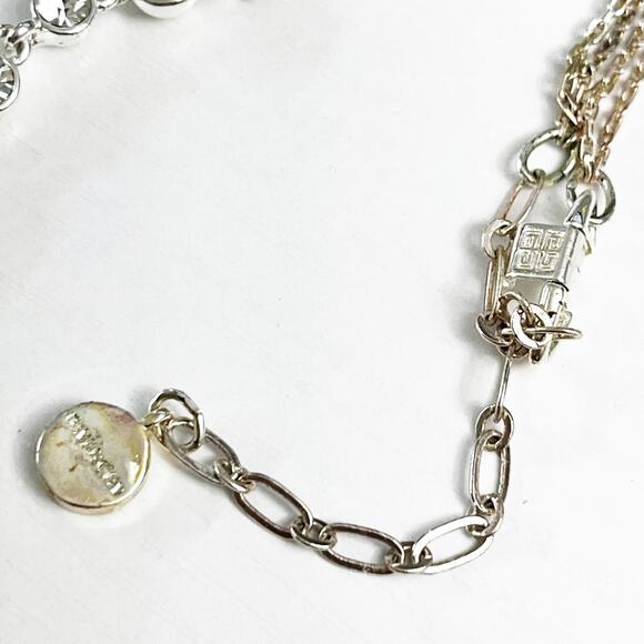 Givenchy Silver Crystal Teardrop Necklace - Picture 7 of 9